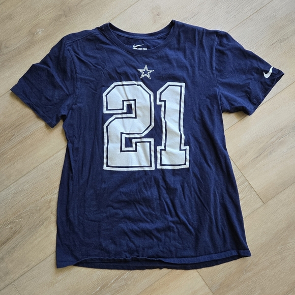 Nike Navy Blue Dallas Cowboys LG #21 Short Sleeve Crew Neck T-shirt EUC - Picture 1 of 6